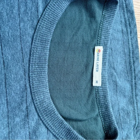 Marine Layer Long Sleeve Crew Neck Shirt Men’s Medium Blue Soft Knit - Picture 5 of 5